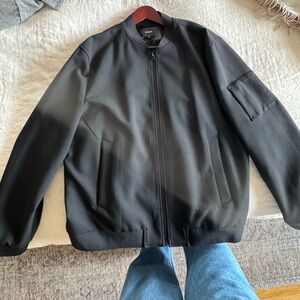 Vince Black Men's Bomber Jacket - Zip Front